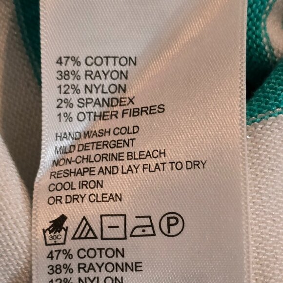 Tommy Bahama Teal/White Striped Summer Dress Size Medium - Picture 6 of 6